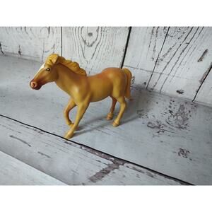 Playskool Dollhouse Solid Horse Pony Figure Farm Ranch Vtg 90s Brown Tan 6" Toy